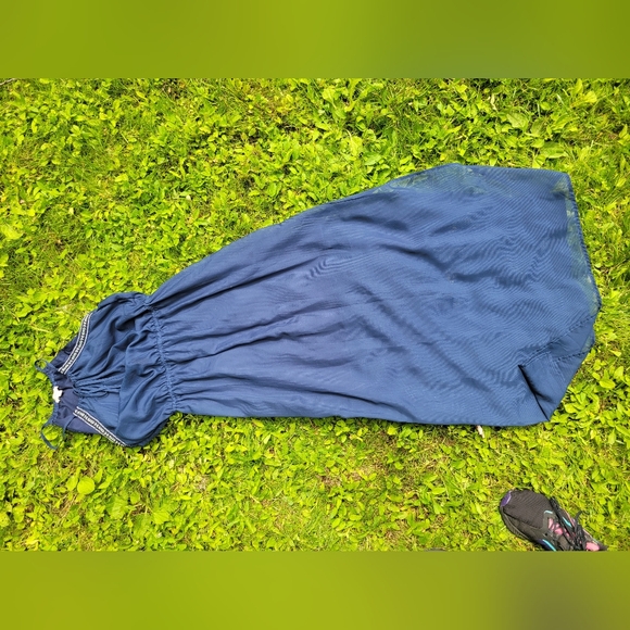 Navy maxi dress with tie neck - Picture 3 of 3